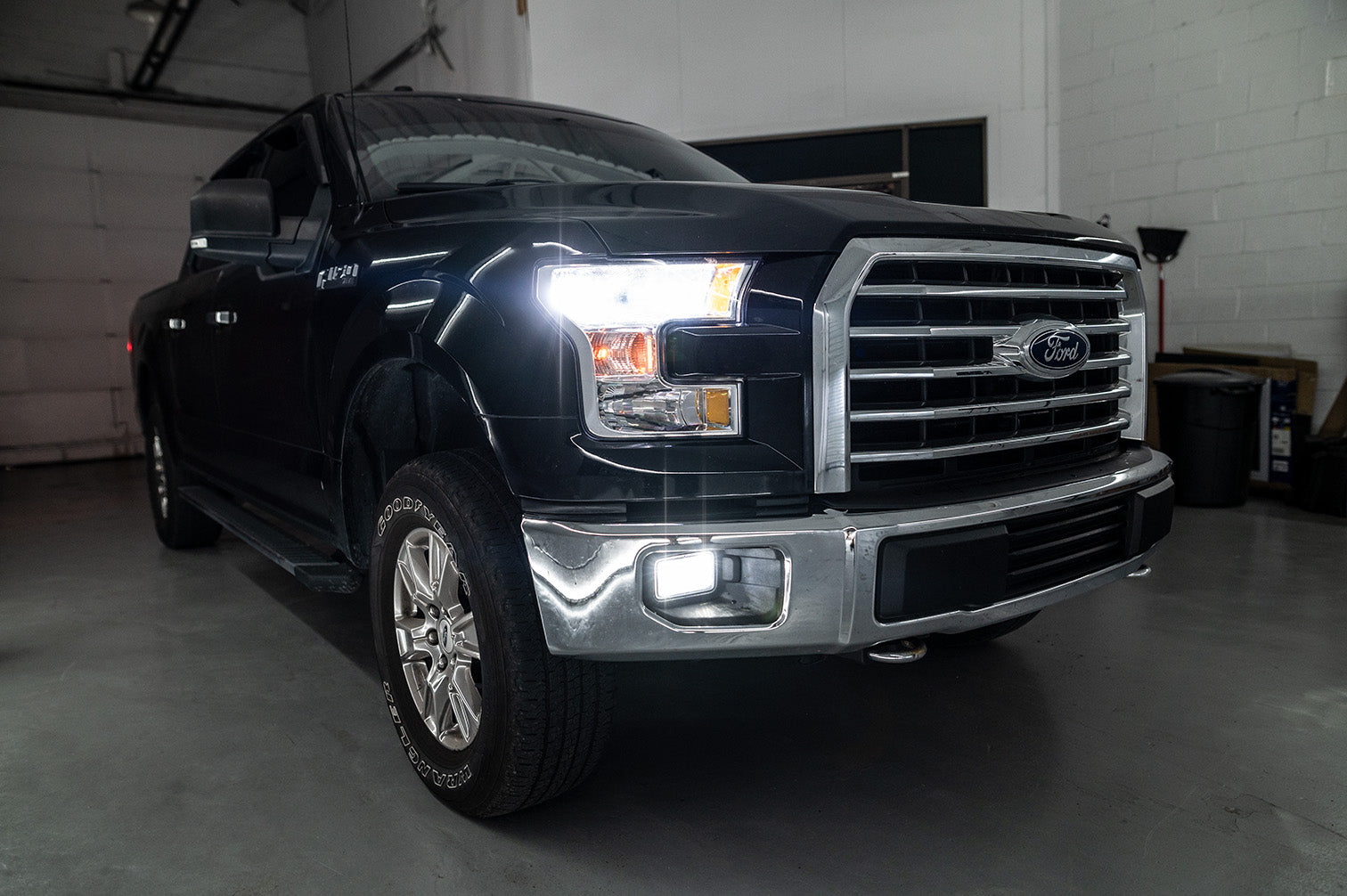 2015 to 2017 Ford F150 factory halogen headlights with FUZED LED upgrade