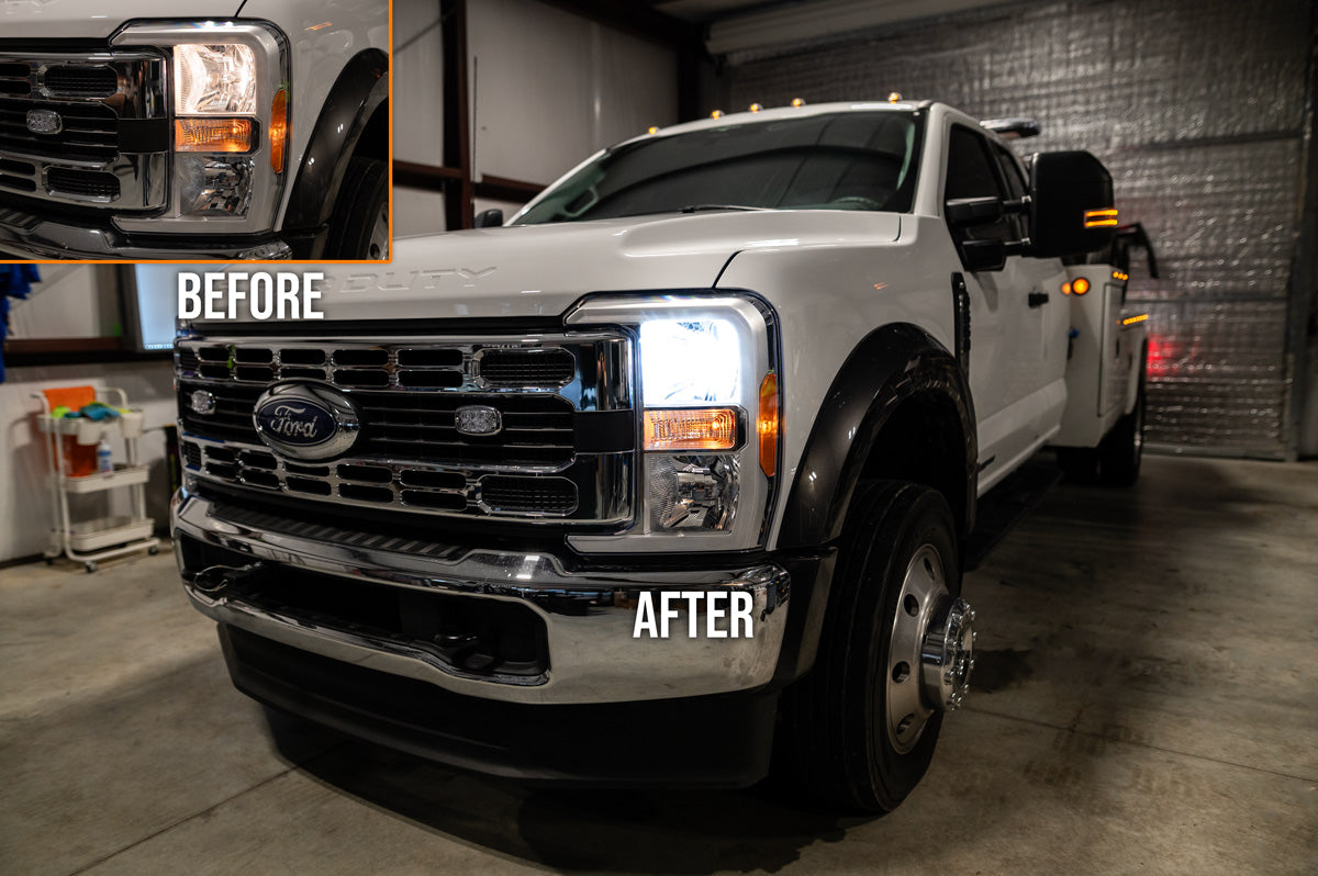 Superduty 2023-2024 Headlight Bulb Size Guide Chart | XL XLT OEM Halogen Headlights