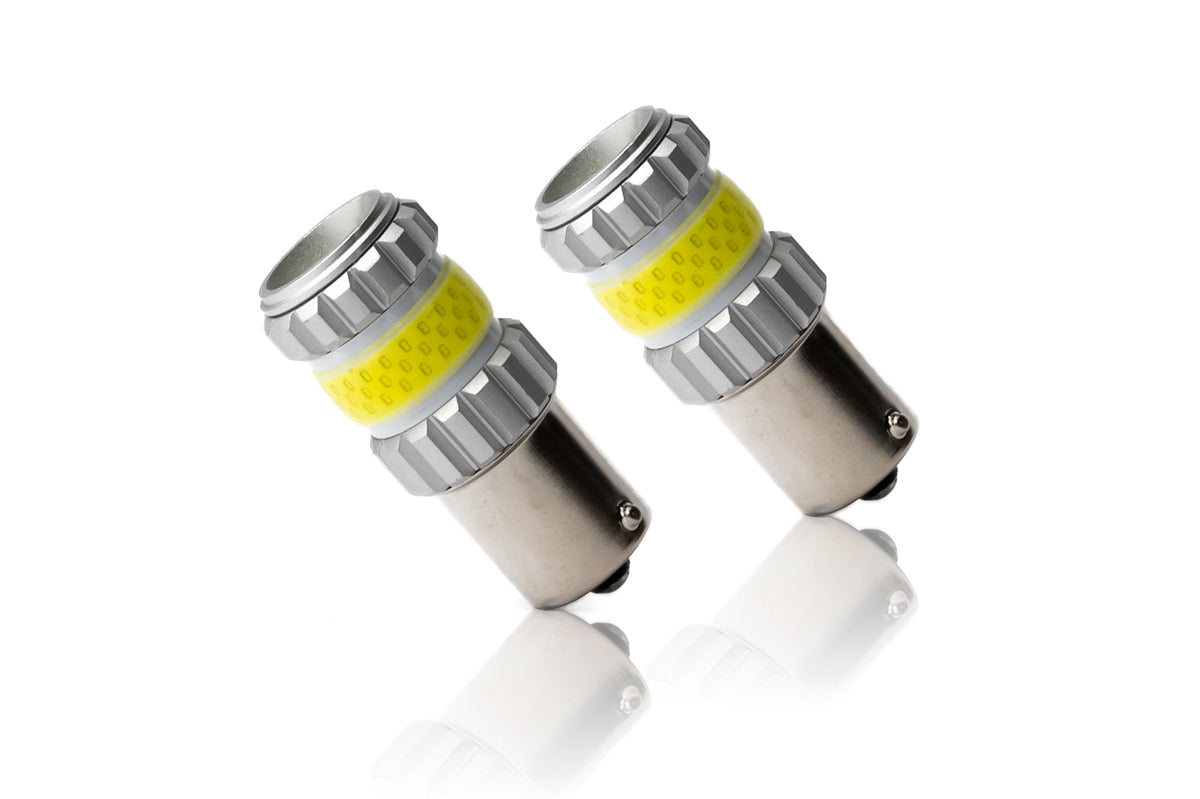 1156 / BA15S White LED 800 Lumen Light Bulbs Set
