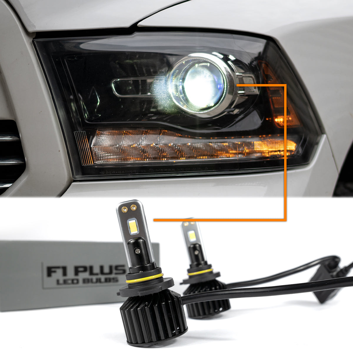 2013-2015 Ram Projector Low Beam LED Headlight Bulbs Kit W/ Decoders