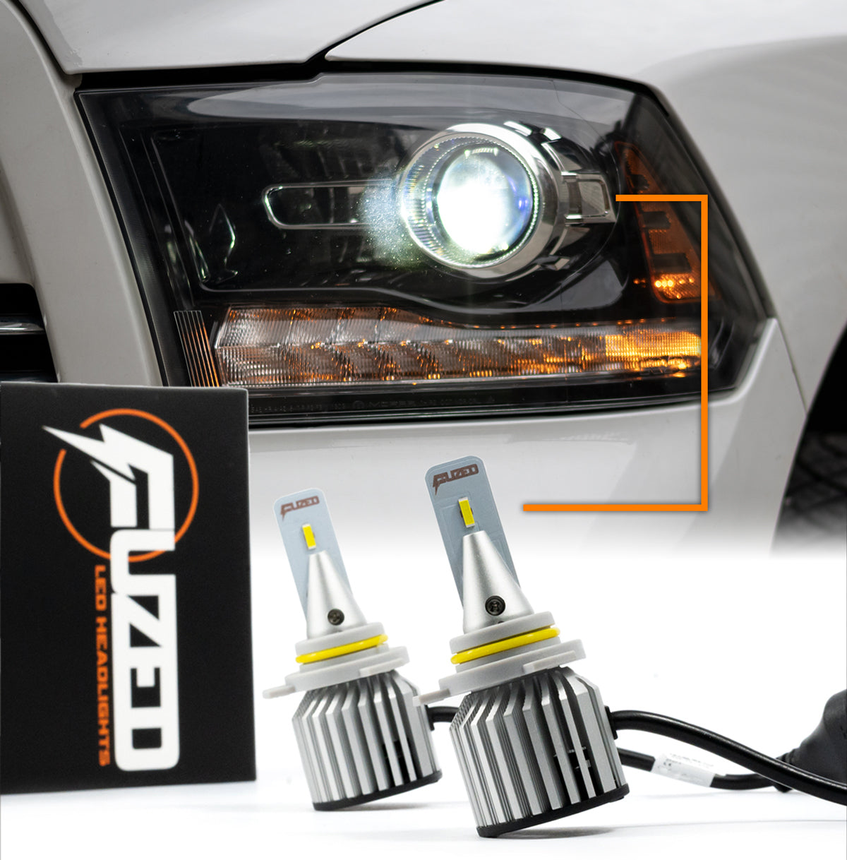 (Headlights - Projector Headlights) 7,000 LUMEN F1 Series LED Headlight Bulbs Kit W/ Decoders 13-15