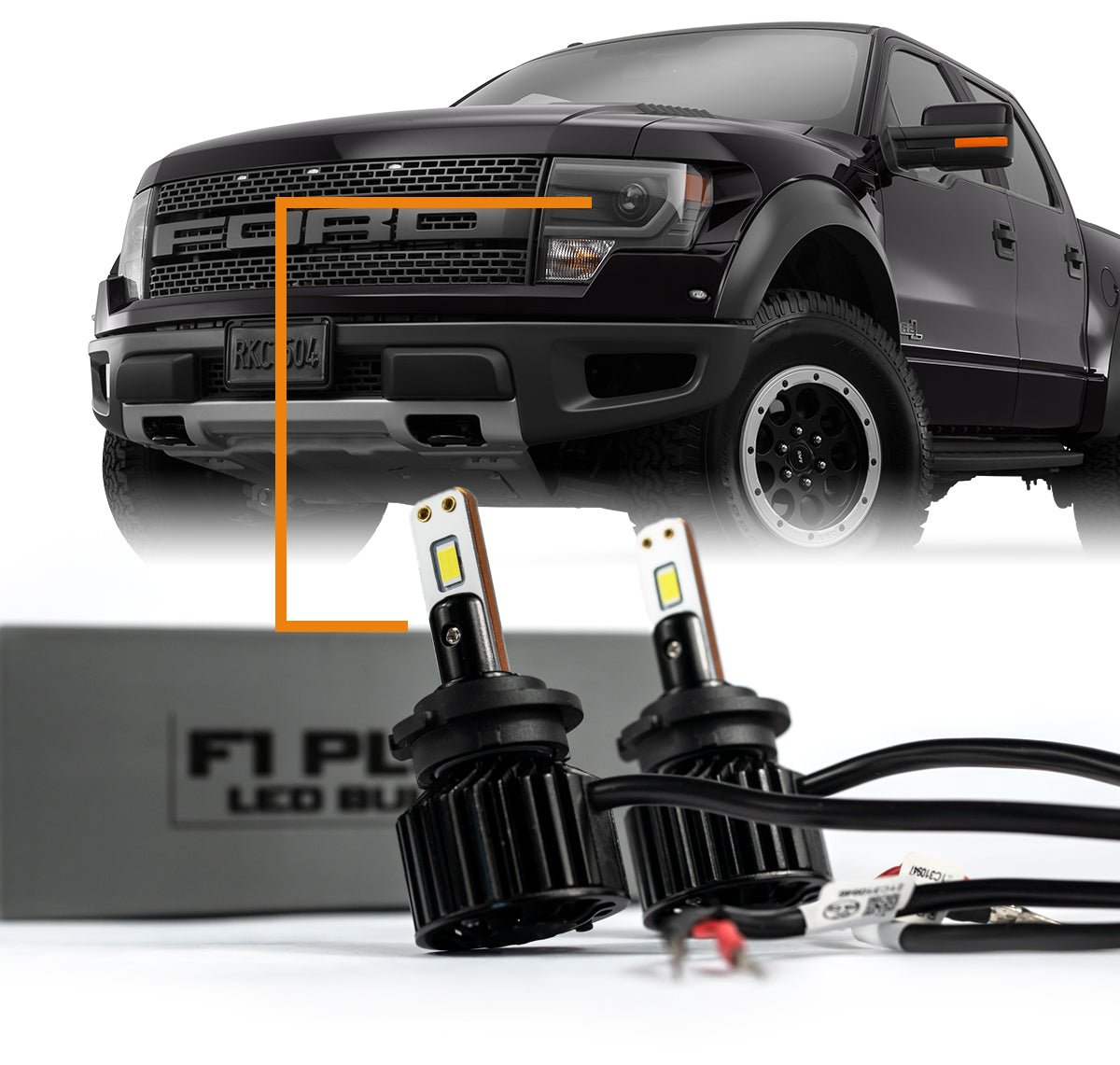 (Headlights - Factory Projector Style) 2010-2014 Raptor High/Low F1 PLUS Series HID to LED Conversion Set