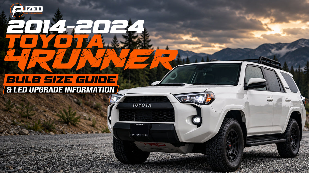 2014-2024 Toyota 4Runner LED bulb size guide and LED lighting upgrade information