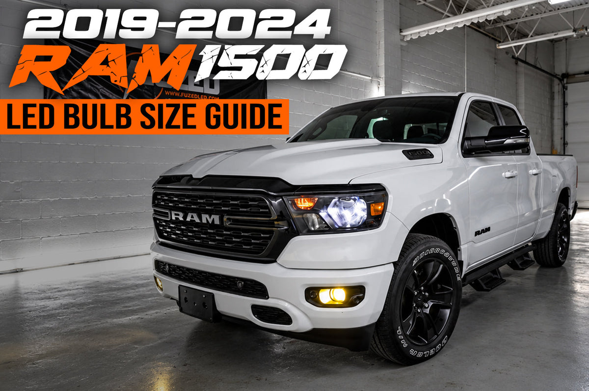 2019-2024 Ram 1500 LED bulb size guide for headlights and fog lights