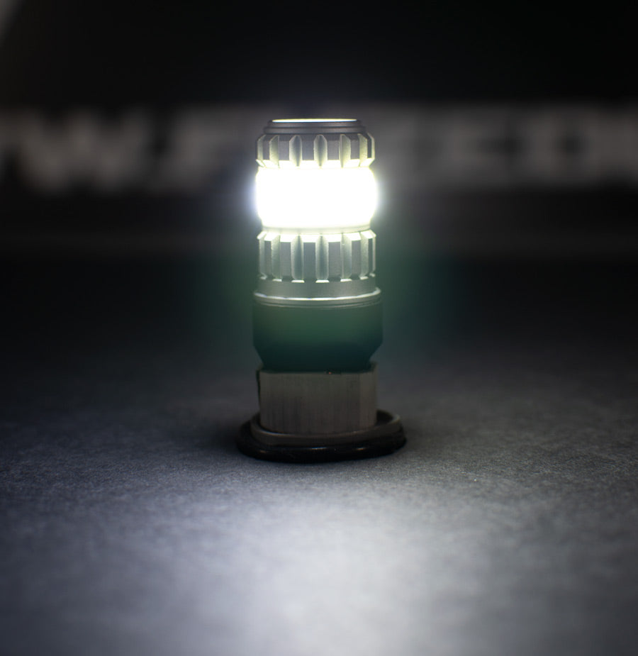 1156 / BA15S White LED 800 Lumen Light Bulbs Set